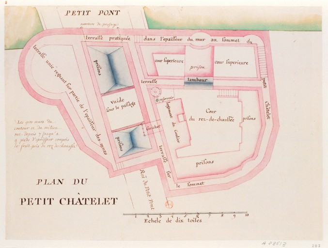 Plan historique du Petit Châtelet